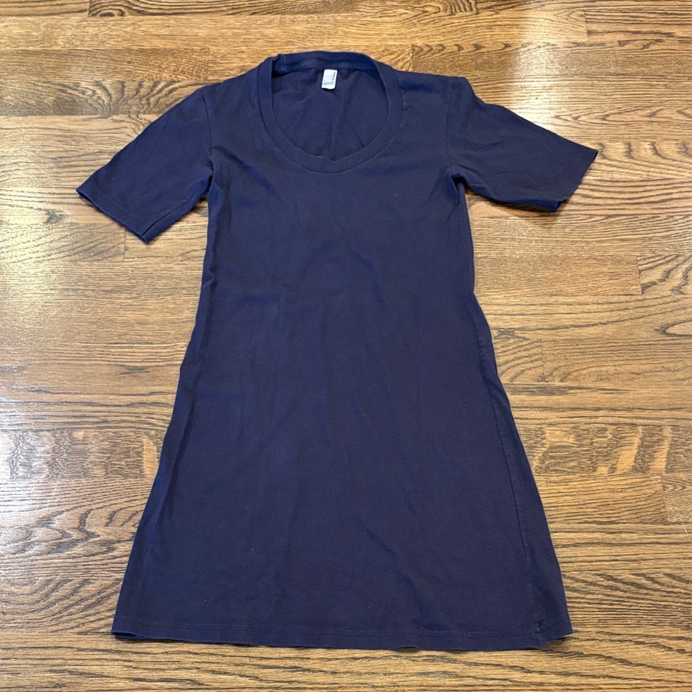 American Apparel Basic Navy short sleeve T-Shirt Dress, xS